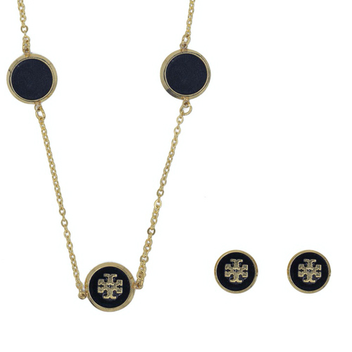 [PR1060.jpg] Tory Butch Black Women's Pendant Set